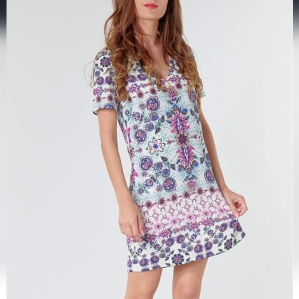 Nwt Desigual Multicolor Patterned Mini Dress Size 46